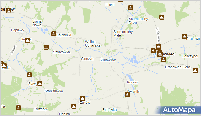 mapa Żurawlów, Żurawlów na mapie Targeo