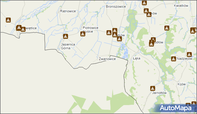 mapa Zwanowice gmina Otmuchów, Zwanowice gmina Otmuchów na mapie Targeo