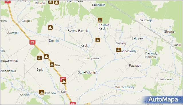 mapa Żyłki, Żyłki na mapie Targeo