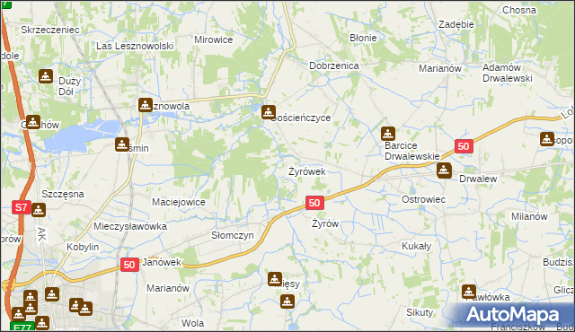 mapa Żyrówek, Żyrówek na mapie Targeo