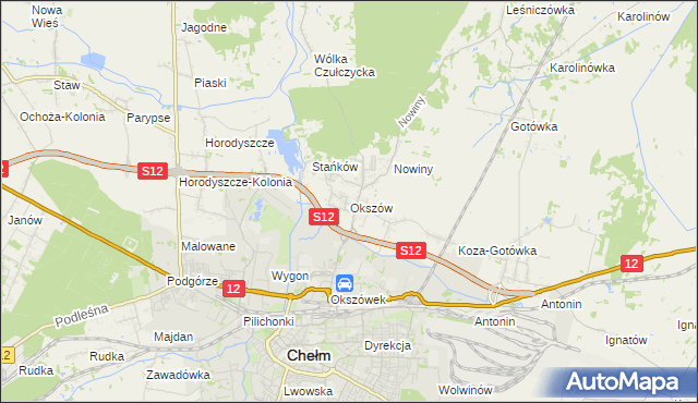mapa Okszów, Okszów na mapie Targeo