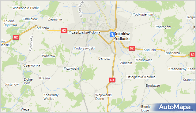 mapa Bartosz, Bartosz na mapie Targeo