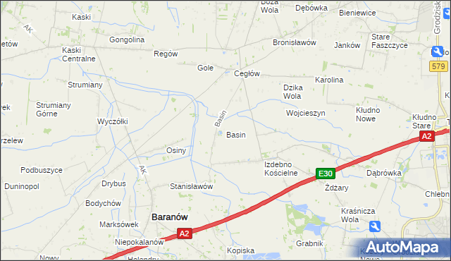 mapa Basin gmina Baranów, Basin gmina Baranów na mapie Targeo