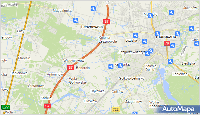 mapa Bobrowiec gmina Piaseczno, Bobrowiec gmina Piaseczno na mapie Targeo