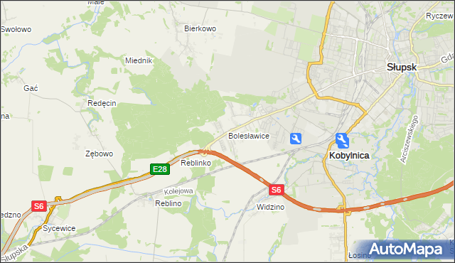 mapa Bolesławice gmina Kobylnica, Bolesławice gmina Kobylnica na mapie Targeo