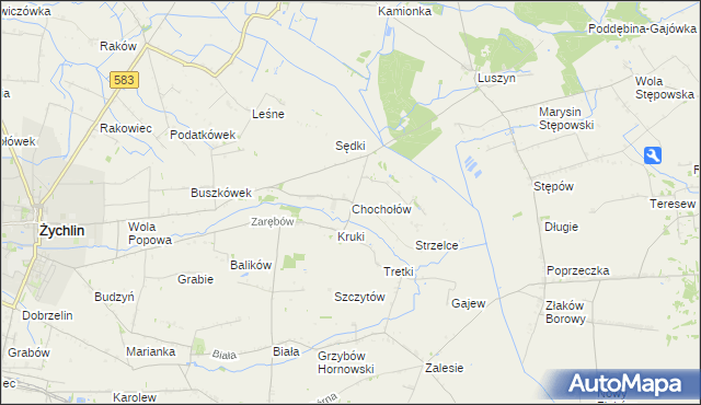 mapa Chochołów gmina Żychlin, Chochołów gmina Żychlin na mapie Targeo