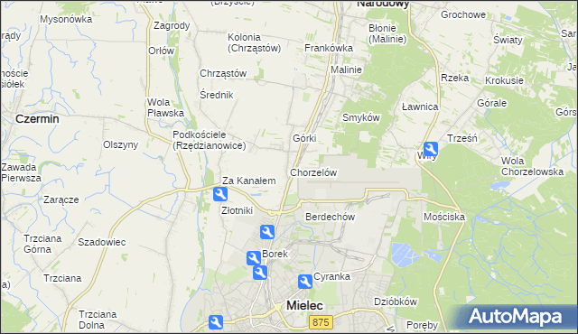 mapa Chorzelów, Chorzelów na mapie Targeo