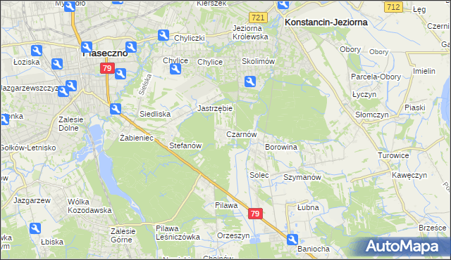 mapa Czarnów gmina Konstancin-Jeziorna, Czarnów gmina Konstancin-Jeziorna na mapie Targeo