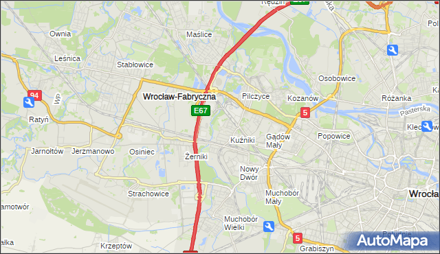 mapa Fabryczna, Fabryczna na mapie Targeo