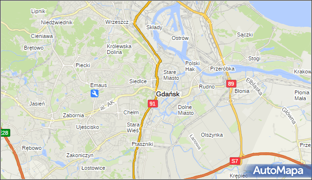 mapa Gdańska, Gdańsk na mapie Targeo
