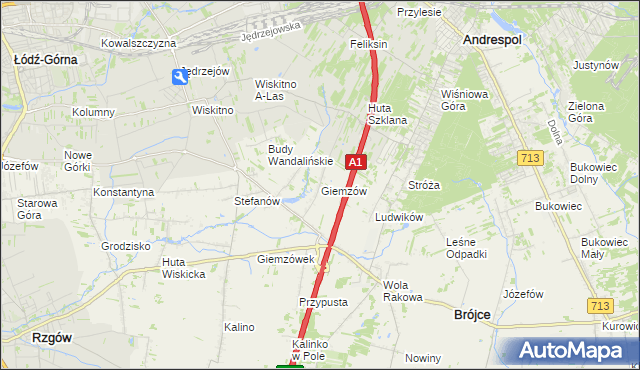 mapa Giemzów, Giemzów na mapie Targeo
