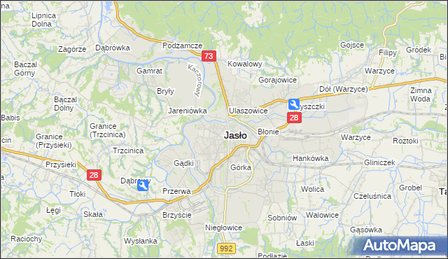 mapa Jasła, Jasło na mapie Targeo