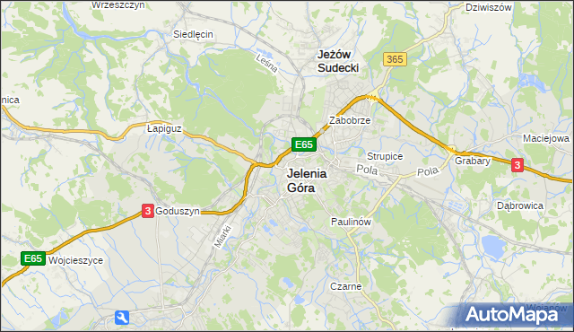 mapa Jelenia Góra, Jelenia Góra na mapie Targeo