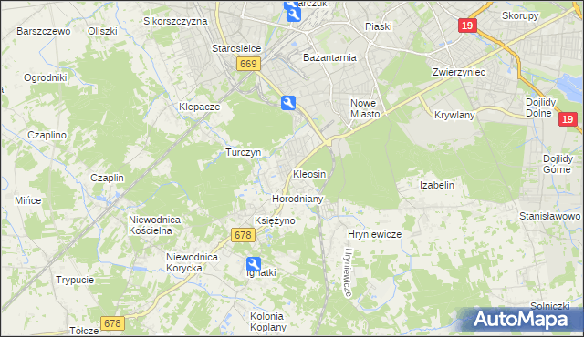 mapa Kleosin, Kleosin na mapie Targeo