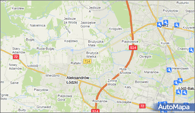 mapa Kolonia Brużyca, Kolonia Brużyca na mapie Targeo