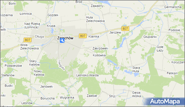 mapa Kotłówka gmina Żelechów, Kotłówka gmina Żelechów na mapie Targeo