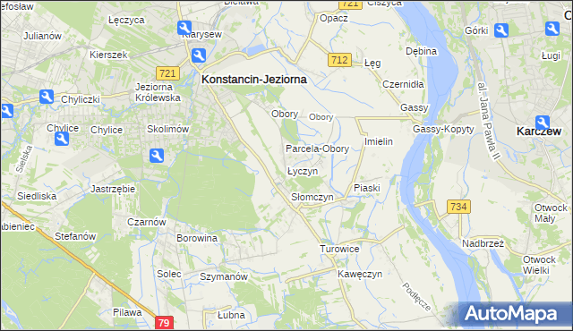 mapa Łyczyn gmina Konstancin-Jeziorna, Łyczyn gmina Konstancin-Jeziorna na mapie Targeo