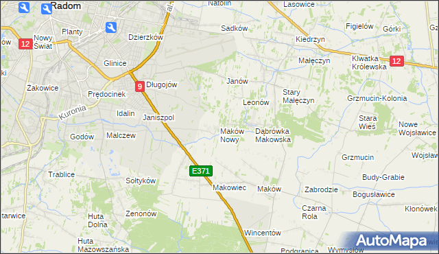 mapa Maków Nowy, Maków Nowy na mapie Targeo