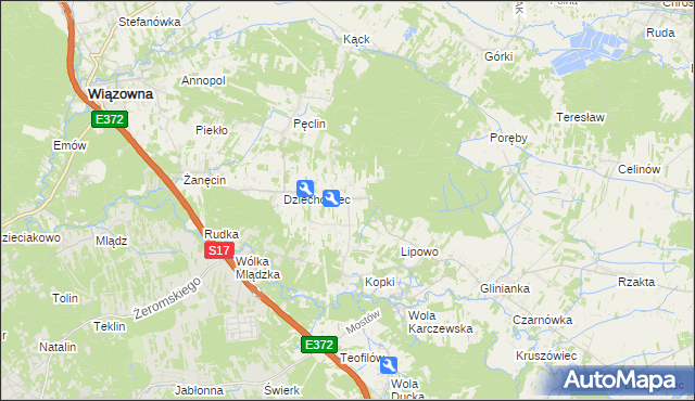 mapa Malcanów gmina Wiązowna, Malcanów gmina Wiązowna na mapie Targeo