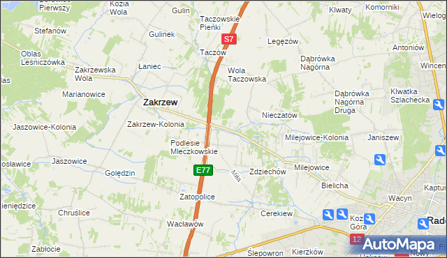 mapa Mleczków, Mleczków na mapie Targeo