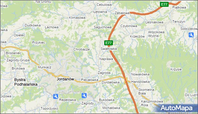 mapa Naprawa, Naprawa na mapie Targeo