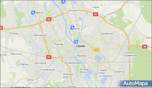 mapa Opola, Opole na mapie Targeo