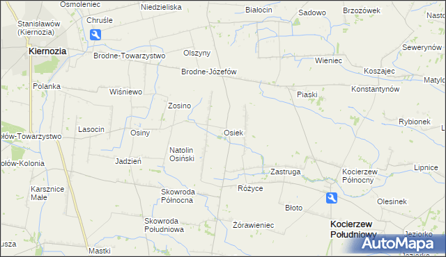 mapa Osiek gmina Kocierzew Południowy, Osiek gmina Kocierzew Południowy na mapie Targeo