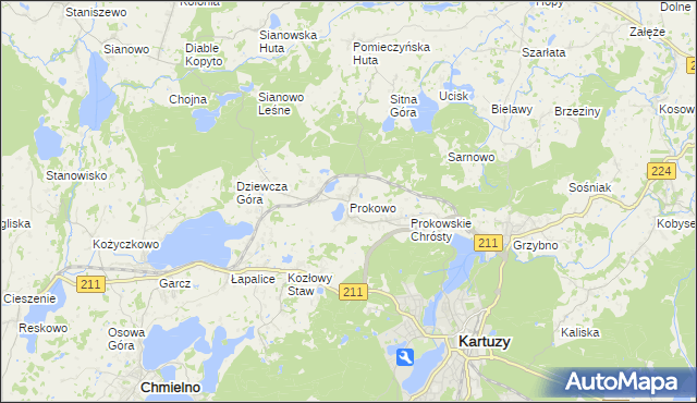 mapa Prokowo, Prokowo na mapie Targeo