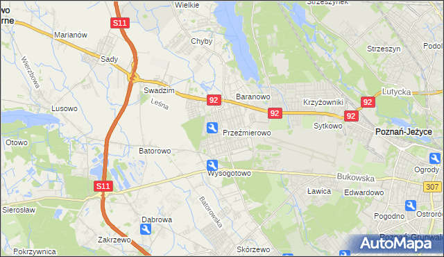 mapa Przeźmierowo, Przeźmierowo na mapie Targeo