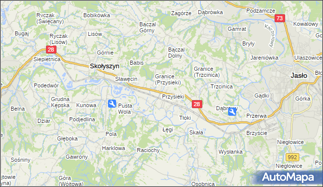 mapa Przysieki, Przysieki na mapie Targeo