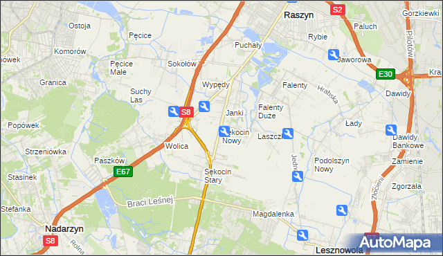 mapa Sękocin Nowy, Sękocin Nowy na mapie Targeo
