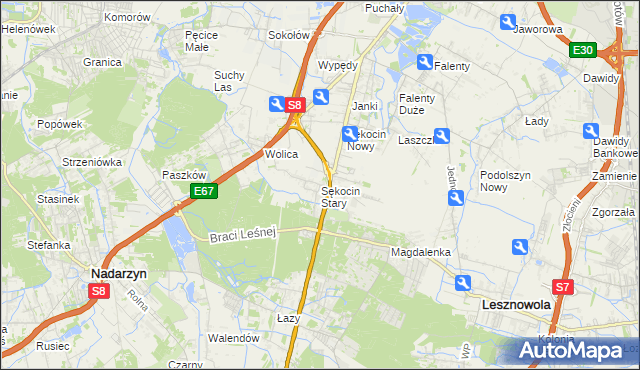 mapa Sękocin Stary, Sękocin Stary na mapie Targeo