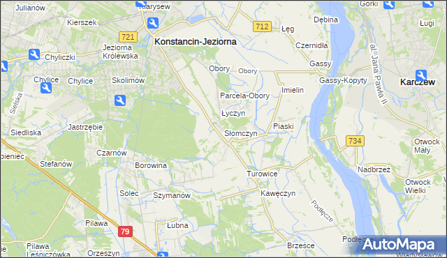 mapa Słomczyn gmina Konstancin-Jeziorna, Słomczyn gmina Konstancin-Jeziorna na mapie Targeo