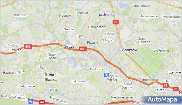 mapa Świętochłowice, Świętochłowice na mapie Targeo