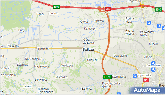 mapa Świlcza, Świlcza na mapie Targeo