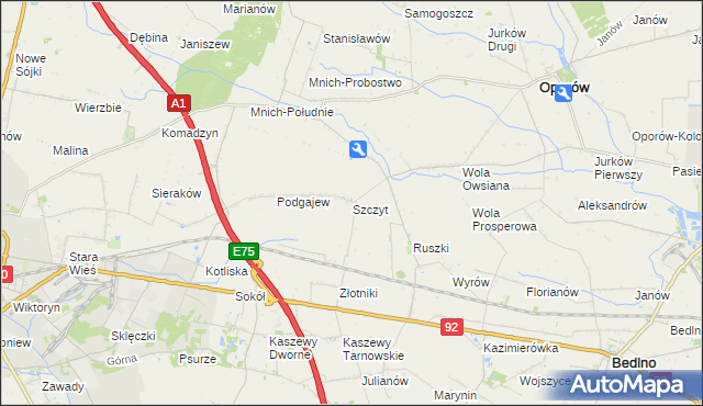mapa Szczyt, Szczyt na mapie Targeo