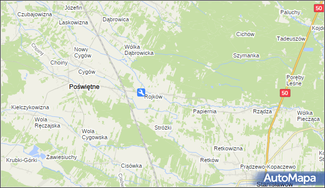 mapa Turze gmina Poświętne, Turze gmina Poświętne na mapie Targeo