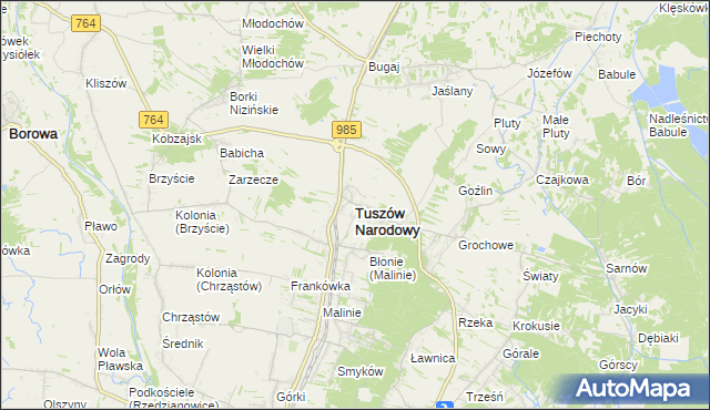 mapa Tuszów Narodowy, Tuszów Narodowy na mapie Targeo