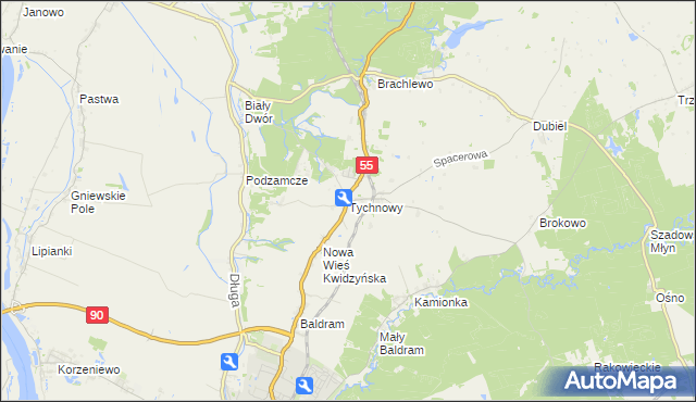 mapa Tychnowy, Tychnowy na mapie Targeo