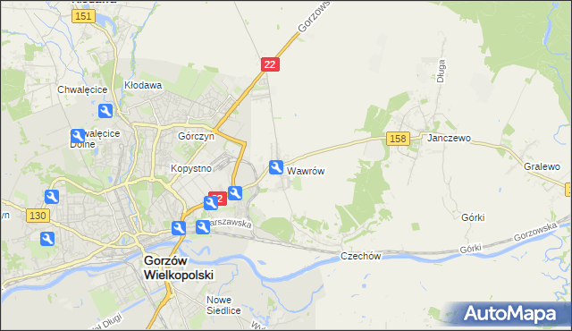 mapa Wawrów, Wawrów na mapie Targeo