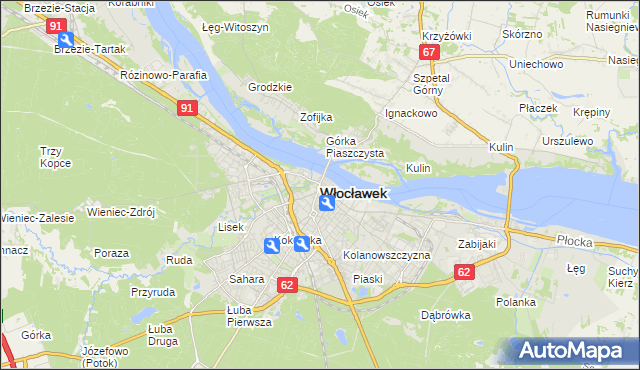 mapa Włocławka, Włocławek na mapie Targeo