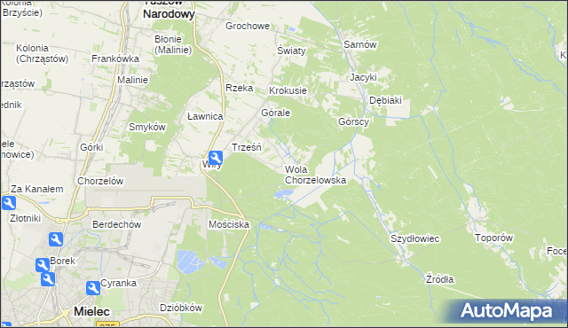 mapa Wola Chorzelowska, Wola Chorzelowska na mapie Targeo