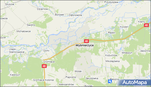 mapa Wyśmierzyce, Wyśmierzyce na mapie Targeo