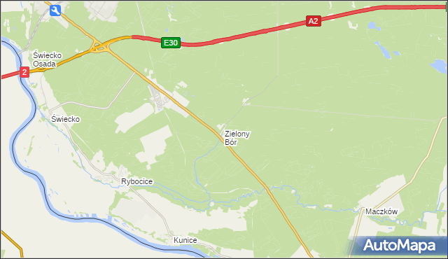 mapa Zielony Bór, Zielony Bór na mapie Targeo
