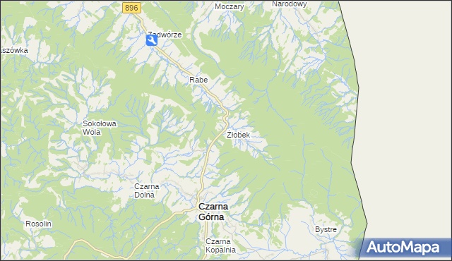 mapa Żłobek gmina Czarna, Żłobek gmina Czarna na mapie Targeo