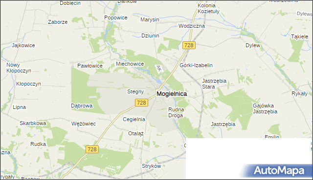 mapa Mogielnica powiat grójecki, Mogielnica powiat grójecki na mapie Targeo