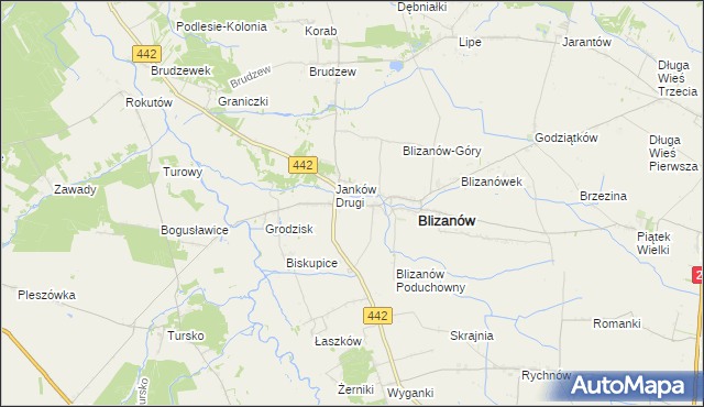 mapa Janków Trzeci gmina Blizanów, Janków Trzeci gmina Blizanów na mapie Targeo