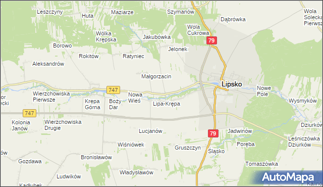 mapa Lipa-Miklas, Lipa-Miklas na mapie Targeo
