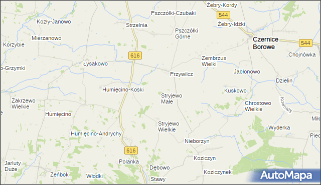 mapa Stryjewo Małe, Stryjewo Małe na mapie Targeo