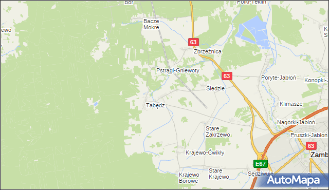 mapa Zagroby-Zakrzewo, Zagroby-Zakrzewo na mapie Targeo